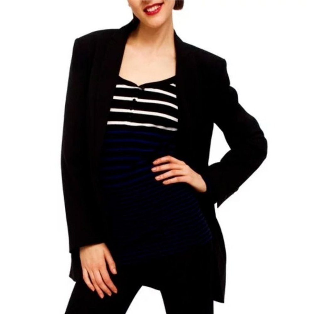 Norma Kamali Boyfriend Suit Jacket Blazer Black XS Washable NEW